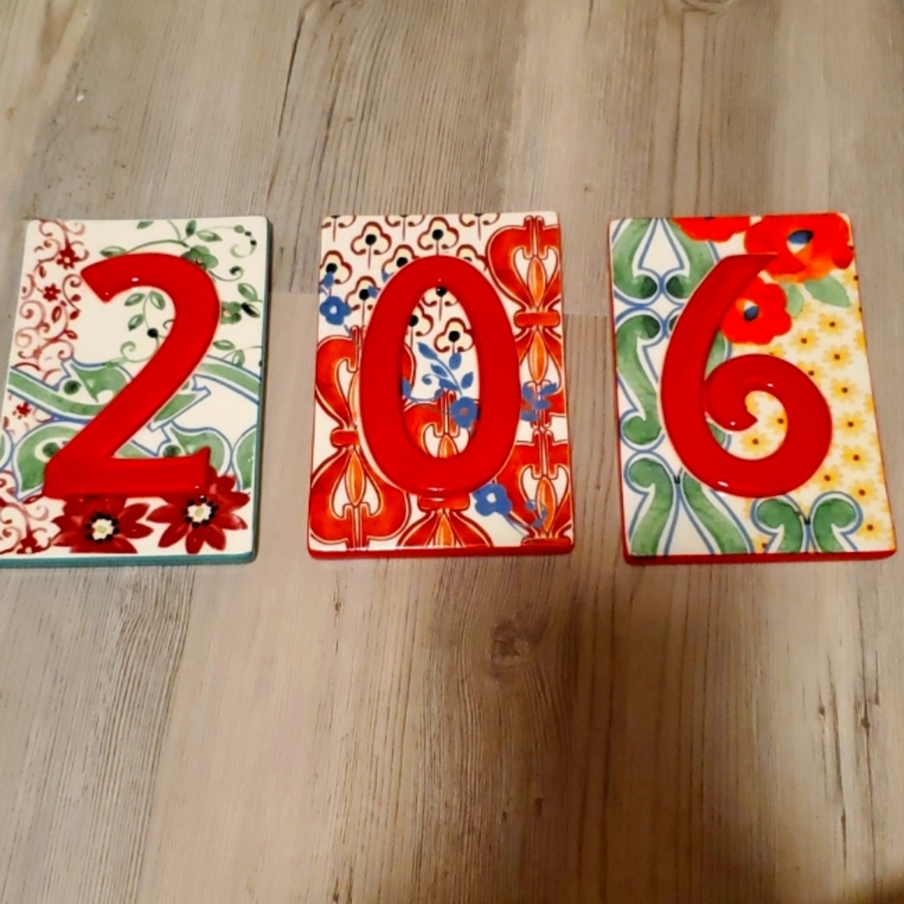Anthropologie ceramic house numbers 2,0,6